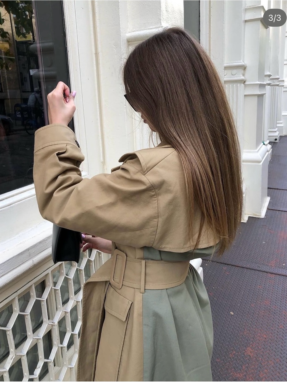 REJINA PYO trench coat Avery two-tone cotton-twill